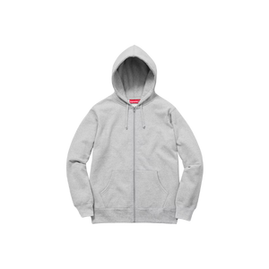Supreme Rib Logo Zip Up Jacket - Heather Grey Supreme