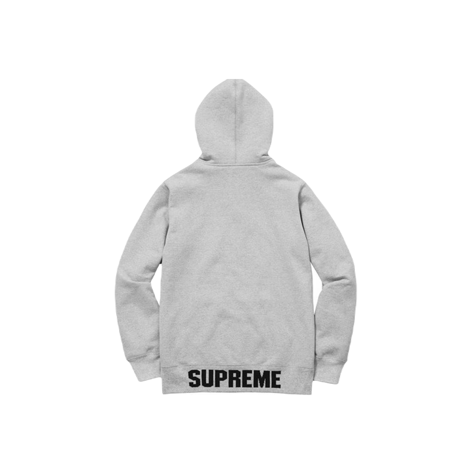Supreme Rib Logo Zip Up Jacket - Heather Grey - Used Supreme