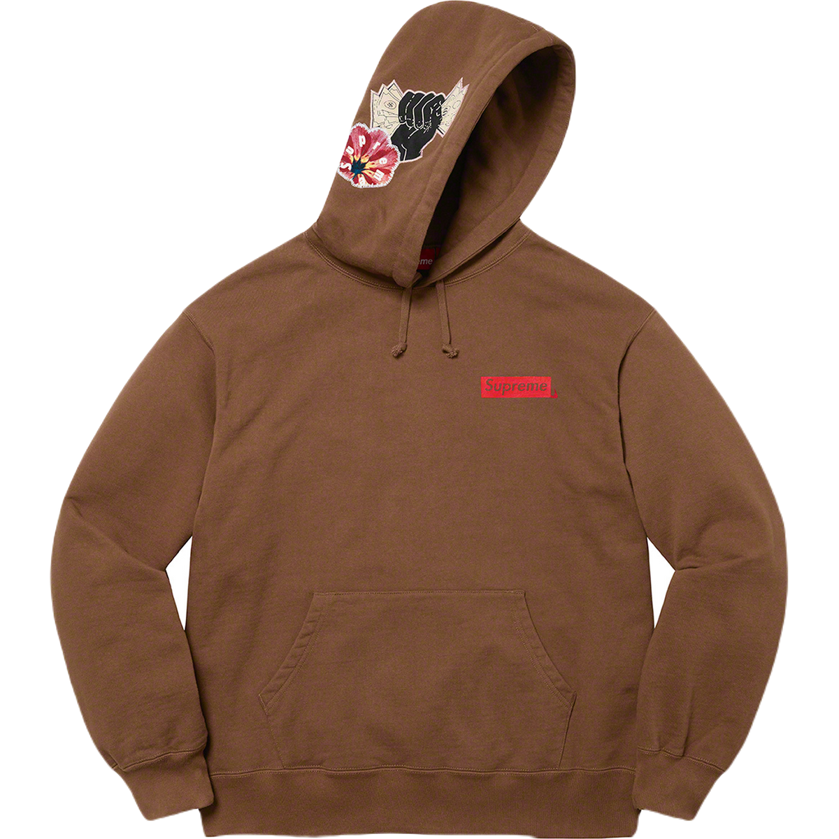 Supreme Instant High Patches Hooded Sweatshirt - Brown Supreme
