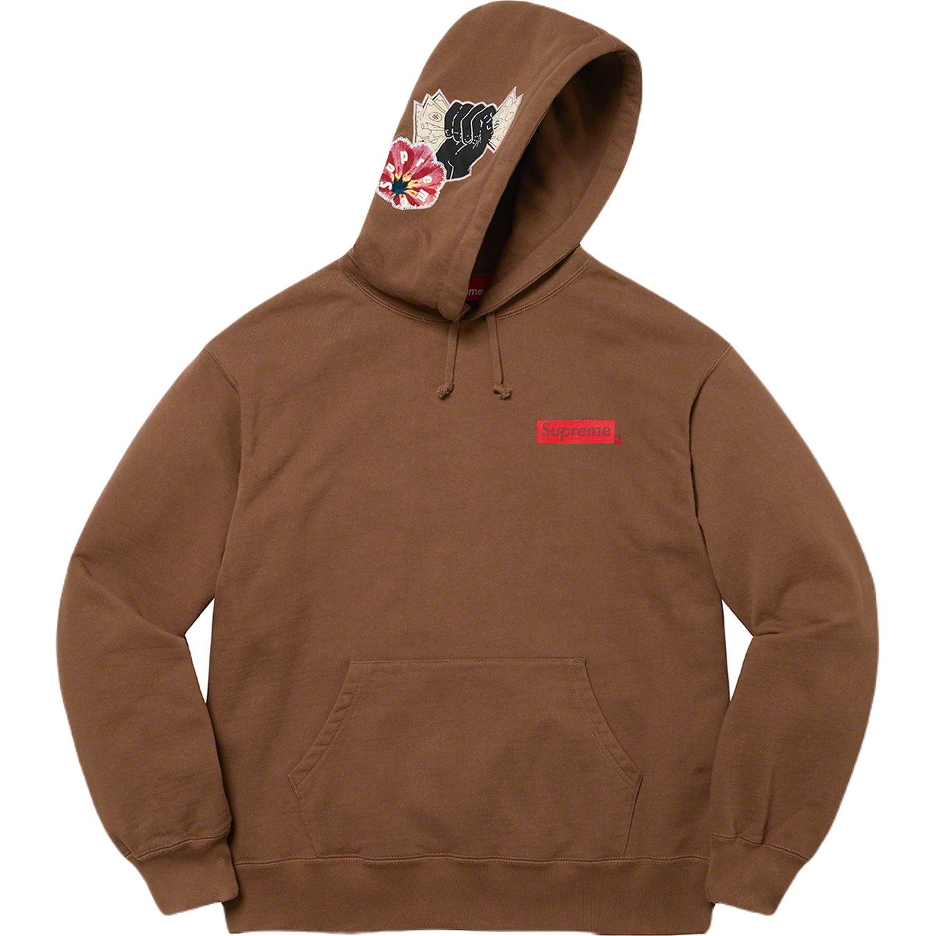 Supreme Instant High Patches Hooded Sweatshirt - Brown
