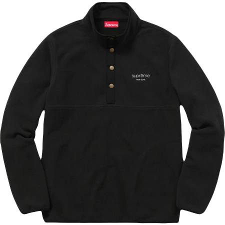 Supreme Polartec Fleece Color Blocked Half Snap Jacket - Black - Used Supreme