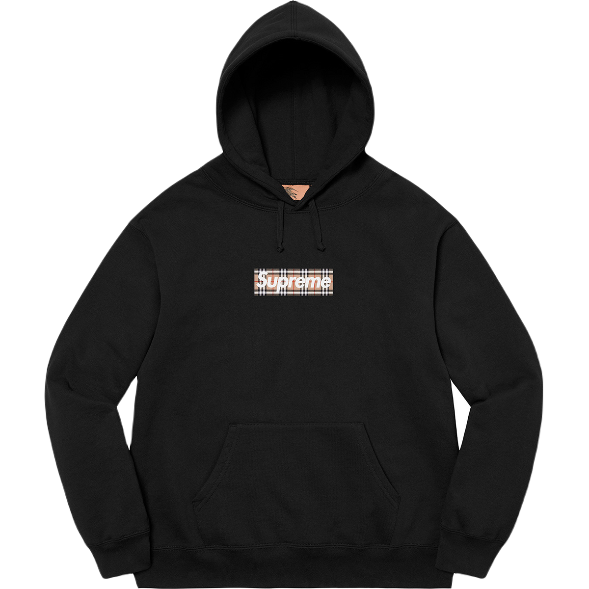 Supreme Burberry Box Logo Hooded Sweatshirt - Black Supreme