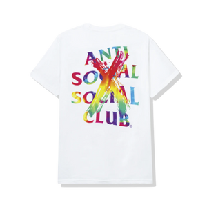 ASSC Club Cancelled Rainbow Tee - White Anti Social Social Club