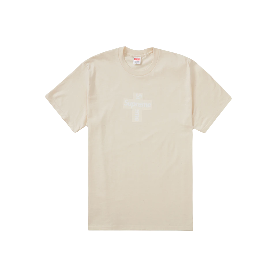 Supreme Cross Box Logo Tee - Natural Supreme