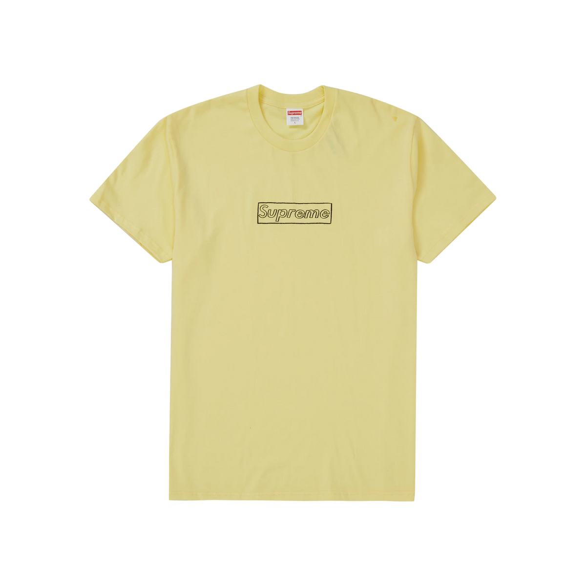 Supreme Kaws Chalk Logo Tee - Pale Yellow Supreme