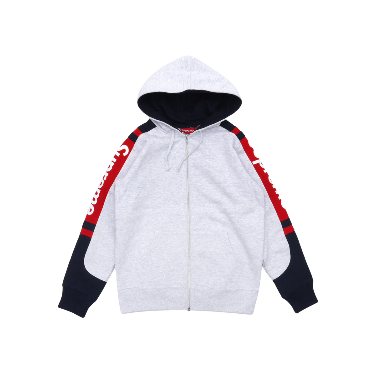 Supreme Hooded Track Zip Up Sweatshirt - Grey Supreme