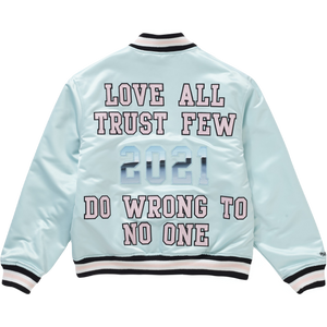 Supreme x Mitchell & Ness Satin Varsity Jacket - Light Blue Supreme