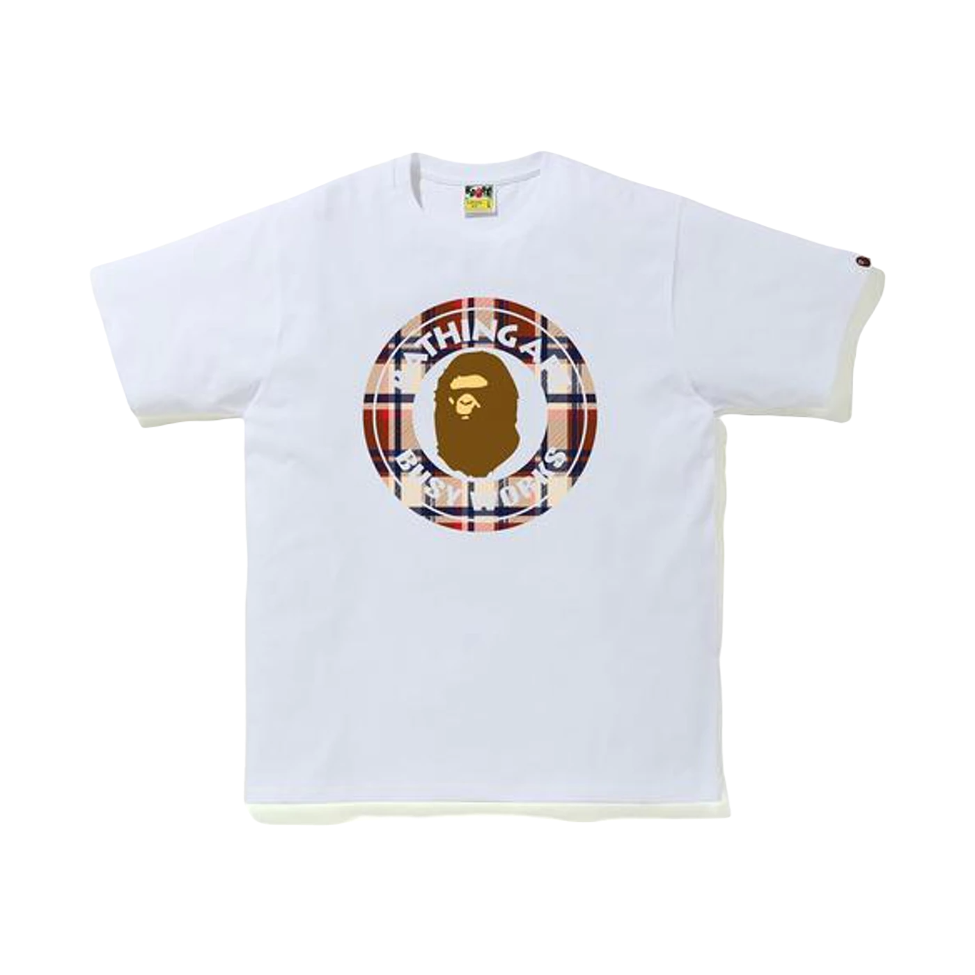 A Bathing Ape Check Busy Works Tee - White/Red