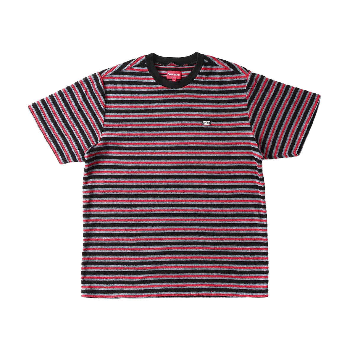 Supreme Multi Stripes Terry Tee - Black - Used Supreme
