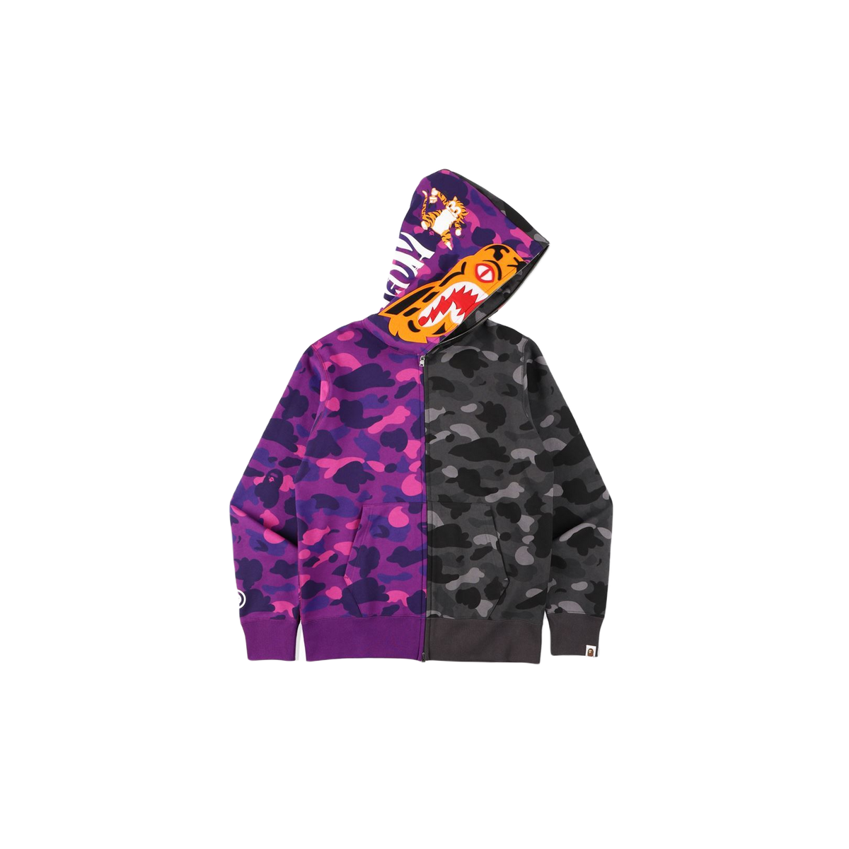 A Bathing Ape Color Camo Tiger Half Full Zip-Up - Purple Bape