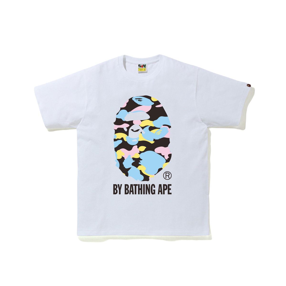 A Bathing Ape New Multi Camo By Bathing Tee - White Bape