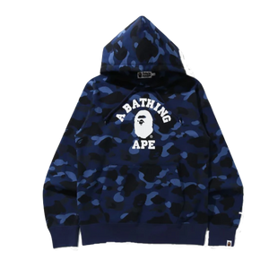 A Bathing Ape Color Camo College Pullover Hoodie - Navy