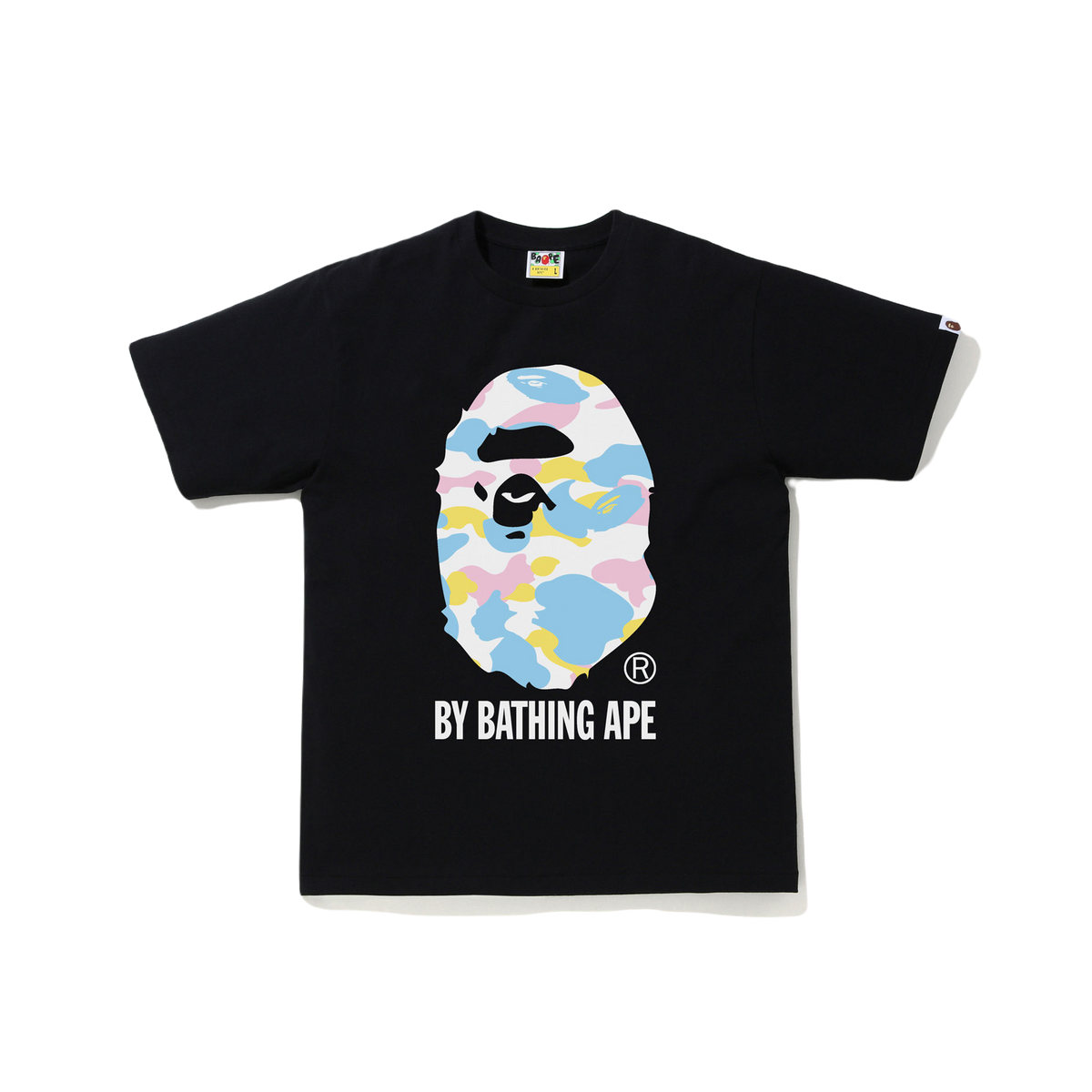 A Bathing Ape New Multi Camo By Bathing Tee - Black Bape
