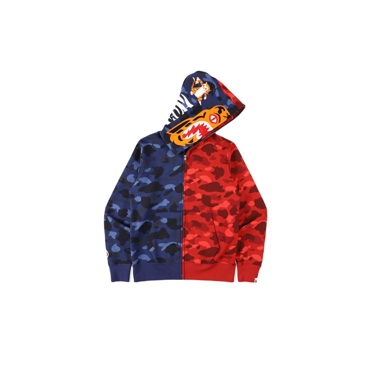 A Bathing Ape Color Camo Tiger Half Full Zip-Up - Navy Bape