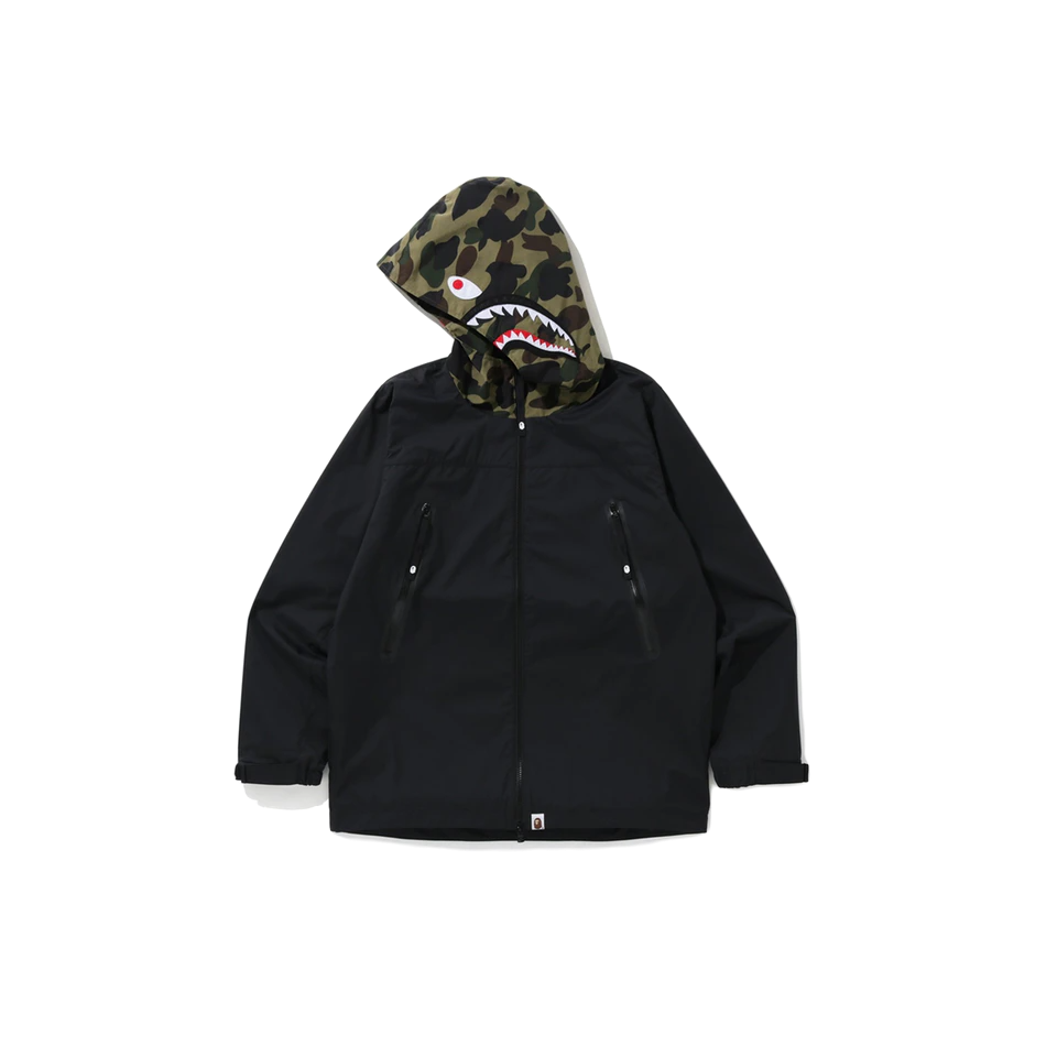 A Bathing Ape Shark Hoodie Jacket - Black Bape