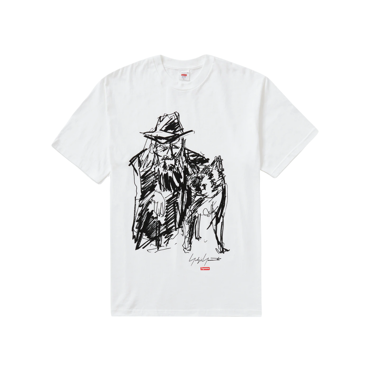 Supreme Yohji Yamamoto Scribble Portrait Tee - White Supreme