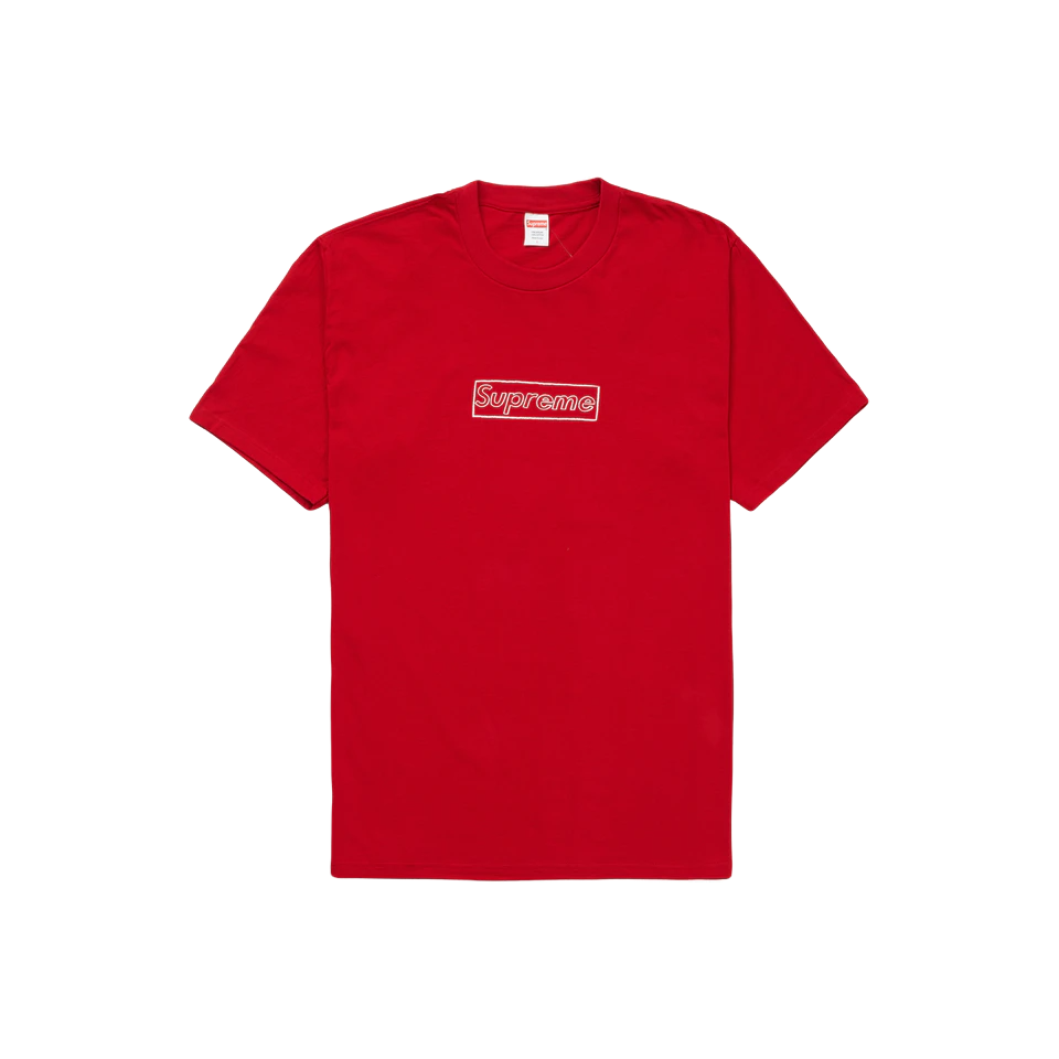 Supreme Kaws Chalk Logo Tee - Red - Used Supreme