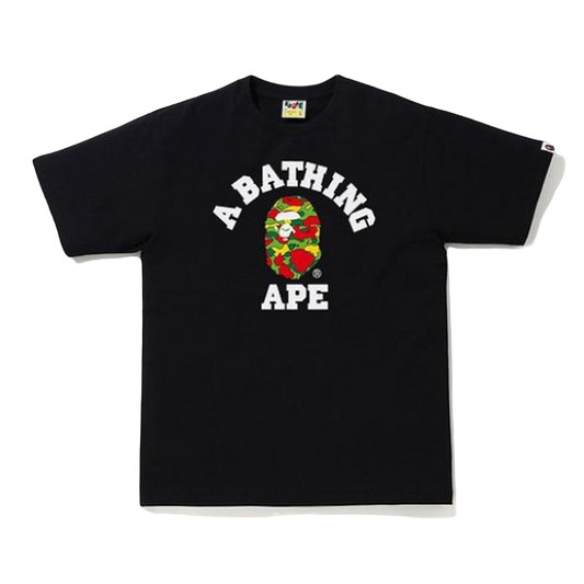 A Bathing Ape Sta Camo College Tee - Black/Multi Bape
