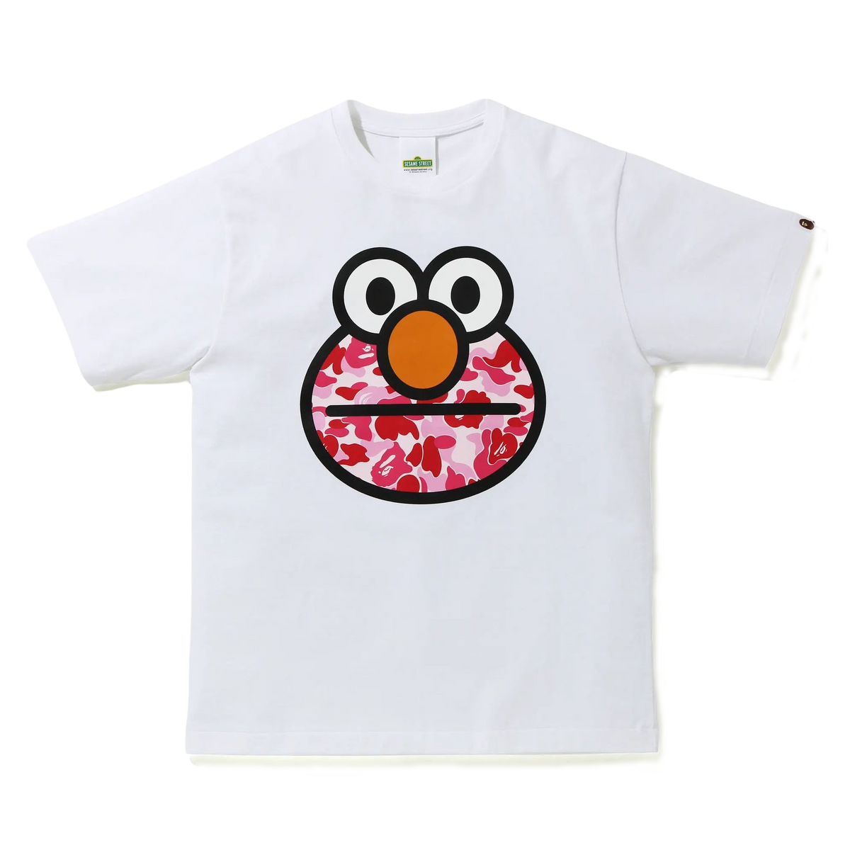 A Bathing Ape x Big Elmo Sesame Street Tee - White/Pink Camo Bape