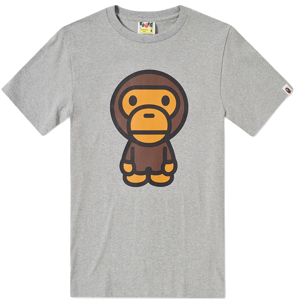 A Bathing Ape Big Baby Milo Tee - Gray Bape