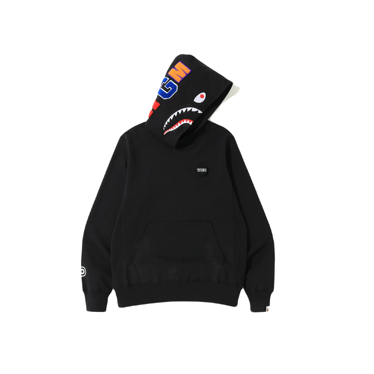 A Bathing Ape Shark Emblem Pullover Hoodie - Black Bape