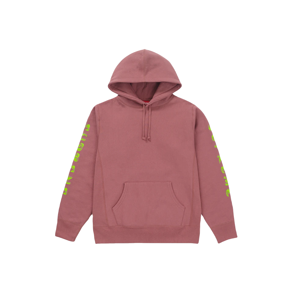 Supreme Gradient Sleeve Hooded Sweatshirt - Dark Rose Supreme