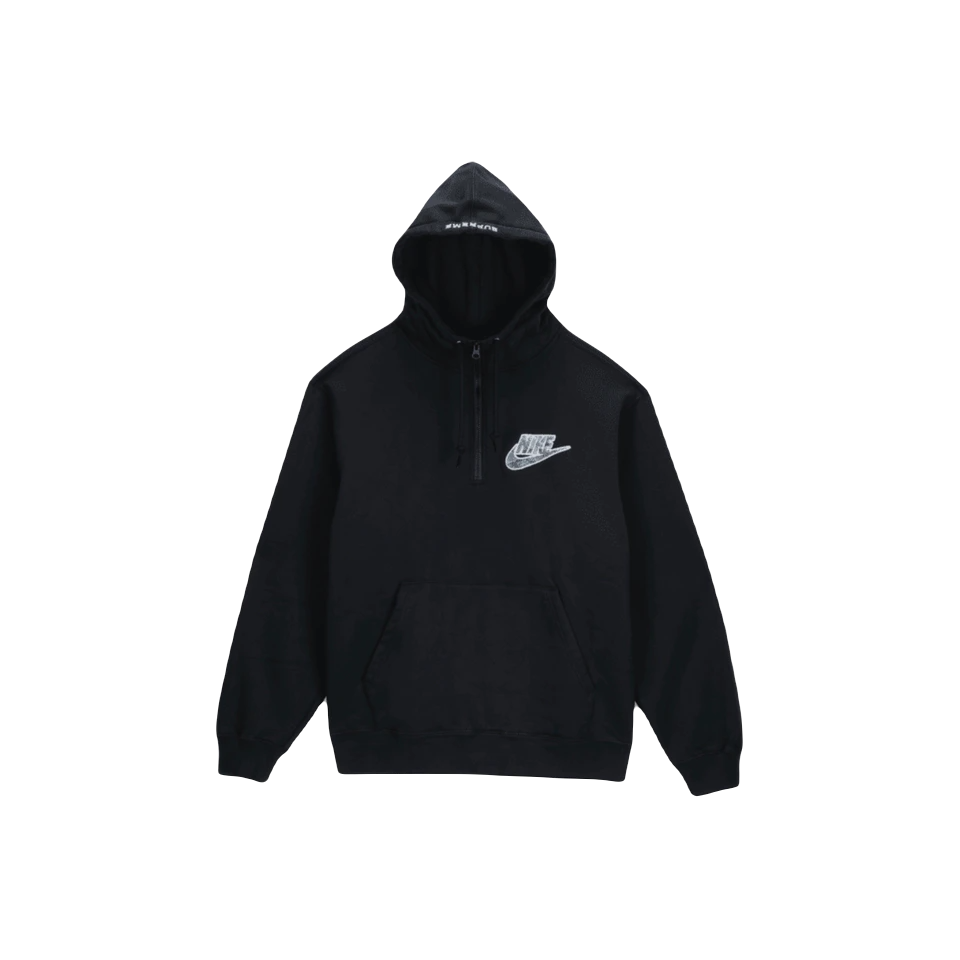 Supreme x Nike Half Zip Hooded Sweatshirt - Black Supreme