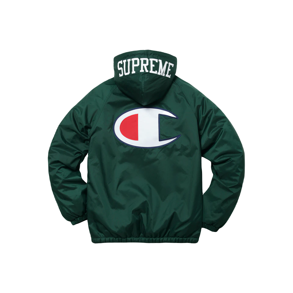 Supreme x Champion Sherpa Lined Hooded Jacket - Dark Green Supreme