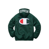 Supreme x Champion Sherpa Lined Hooded Jacket - Dark Green