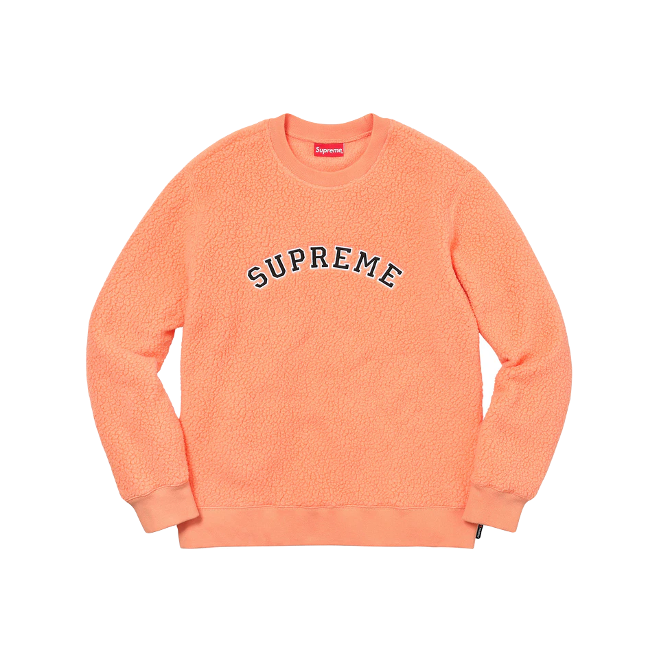 Supreme Polartec Deep Pile Crewneck - Peach Supreme