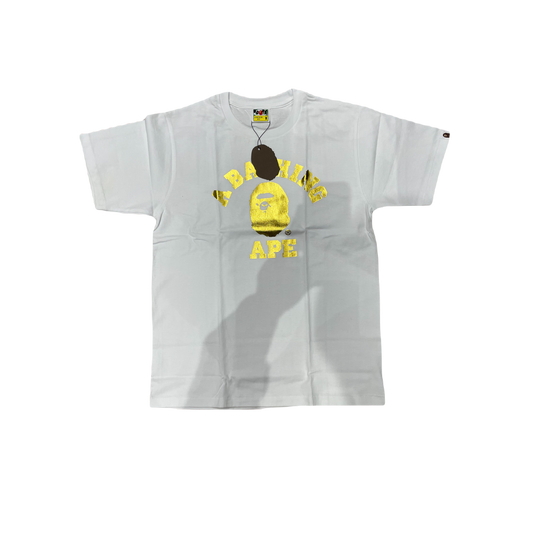 A Bathing Ape College Foil Tee - White/Gold