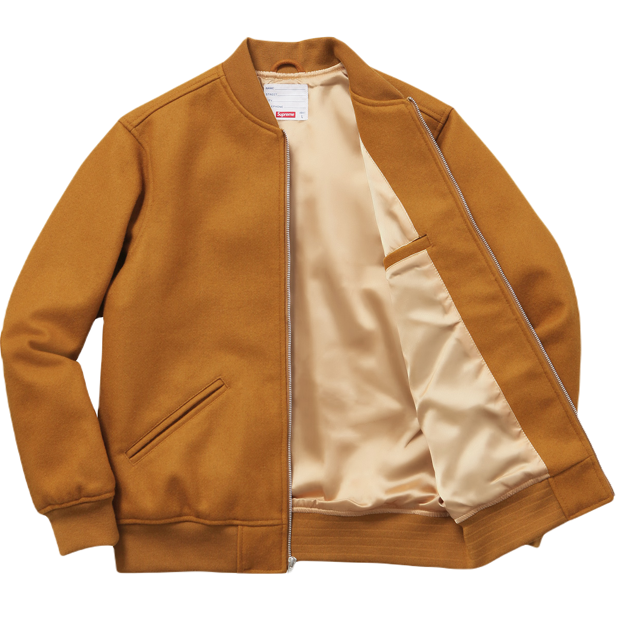Supreme Old English Zip Varsity Jacket - Dark Gold Supreme