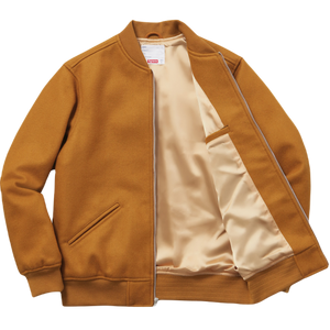 Supreme Old English Zip Varsity Jacket - Dark Gold Supreme