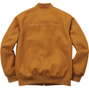 Supreme Old English Zip Varsity Jacket - Dark Gold Supreme