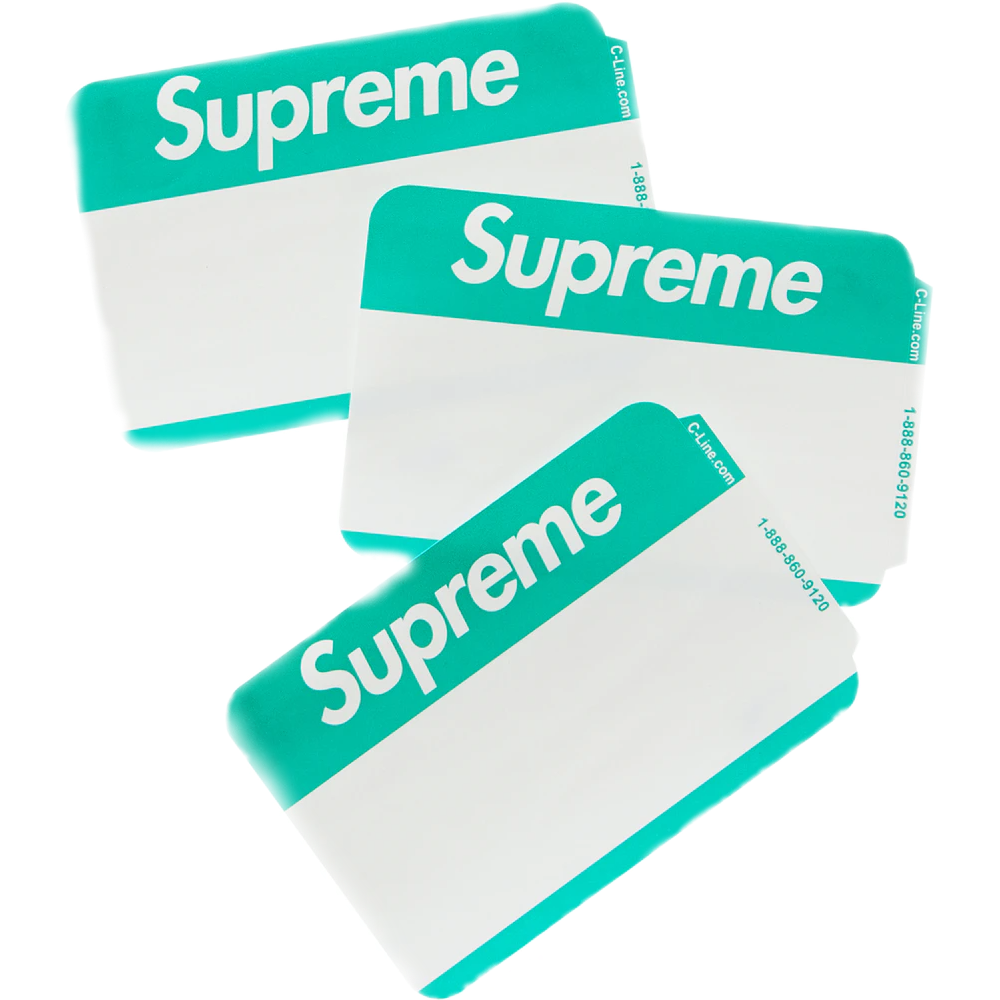 Supreme Name Badge Stickers (Pack of 100) - Green Supreme