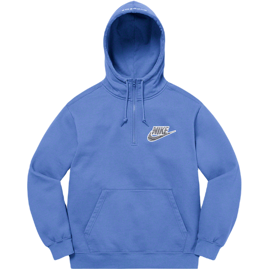 Supreme x Nike Half Zip Hooded Sweatshirt - Blue