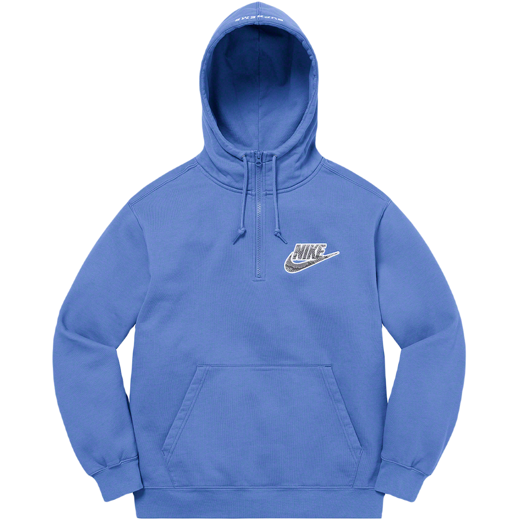 Supreme x Nike Half Zip Hooded Sweatshirt - Blue