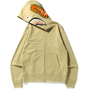 A Bathing Ape Shark Full Zip Hoodie (SS22) - Beige Bape