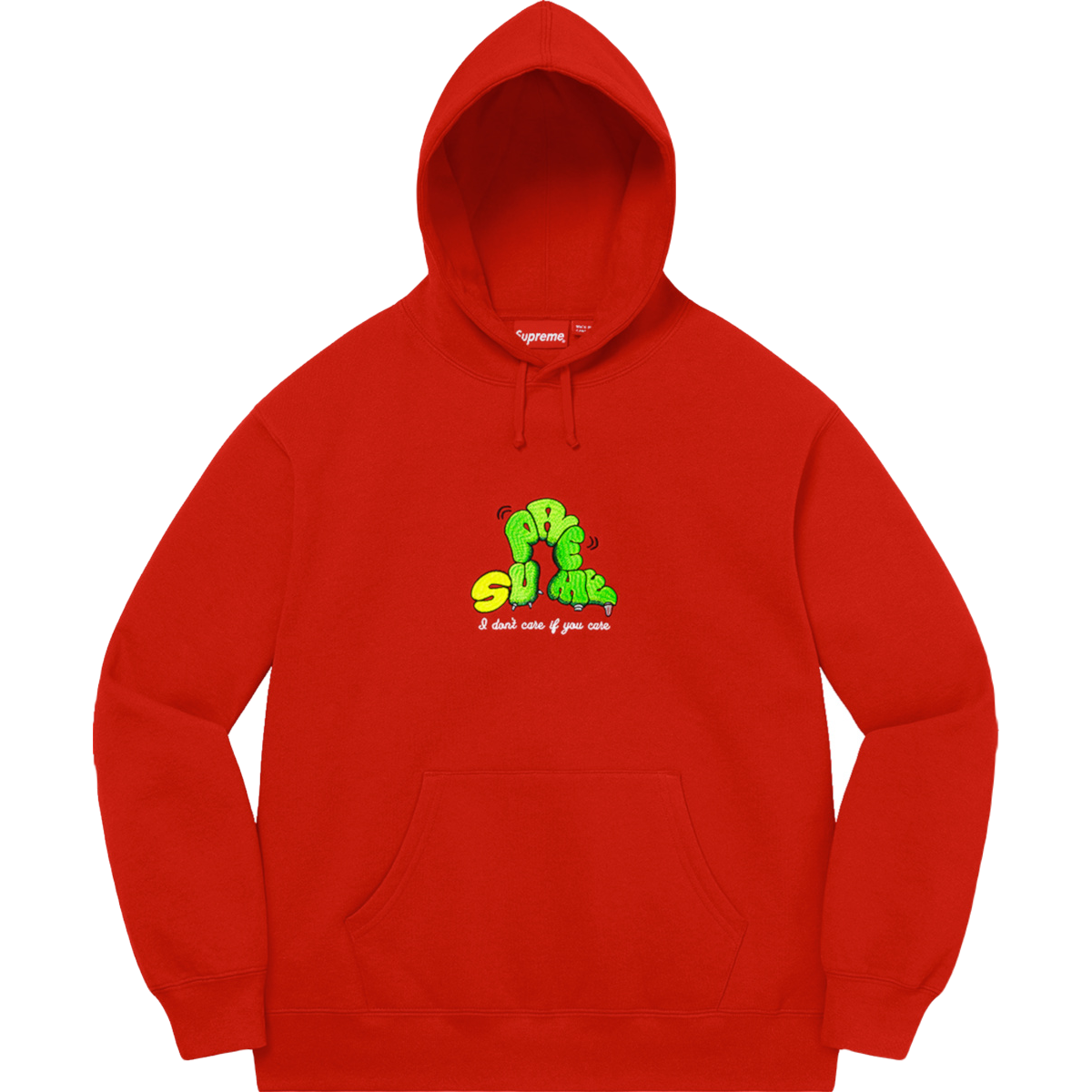 Supreme Don't Care Hooded Sweatshirt - Red Supreme