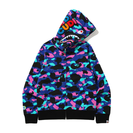 A Bathing Ape x Kid Cudi Shark Full Zip Hoodie - Navy Blue Bape