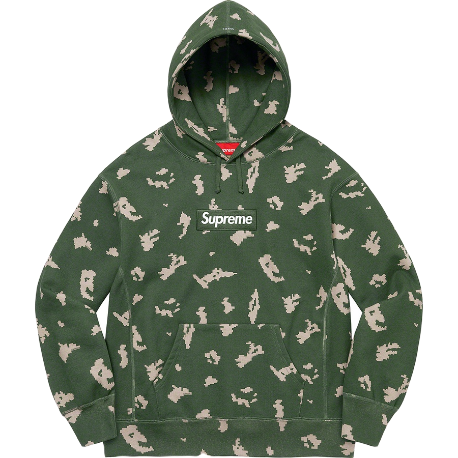 Supreme Box Logo Hoodie Sweatshirt FW21 - Olive Russian Camo Supreme