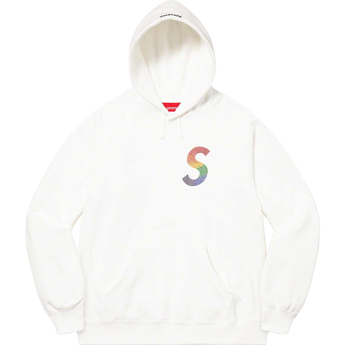 Supreme Swarovski S Logo Hooded Sweatshirt - White Supreme