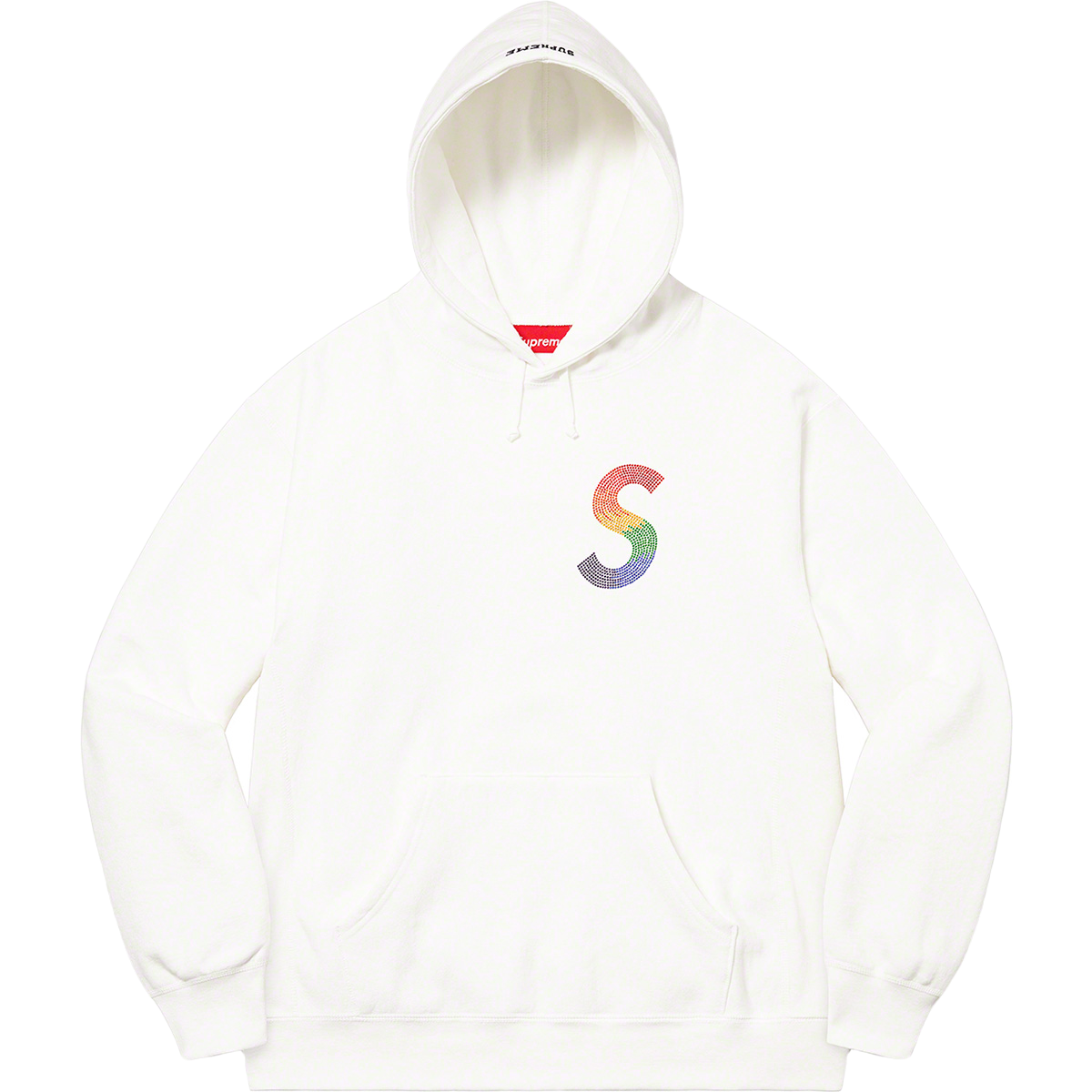 Supreme Swarovski S Logo Hooded Sweatshirt - White