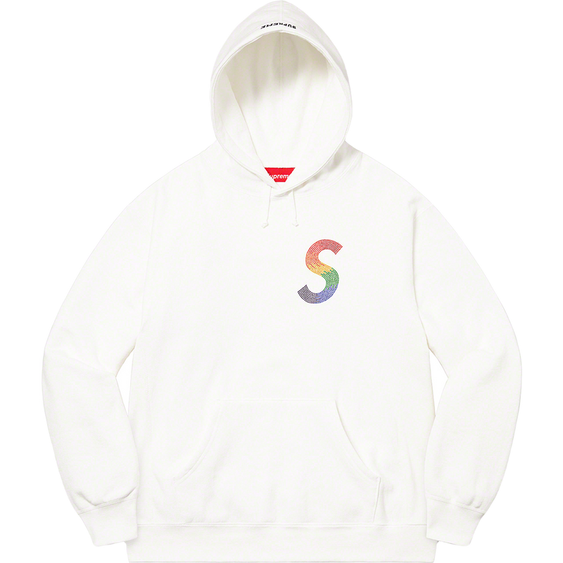 Supreme Swarovski S Logo Hooded Sweatshirt - White
