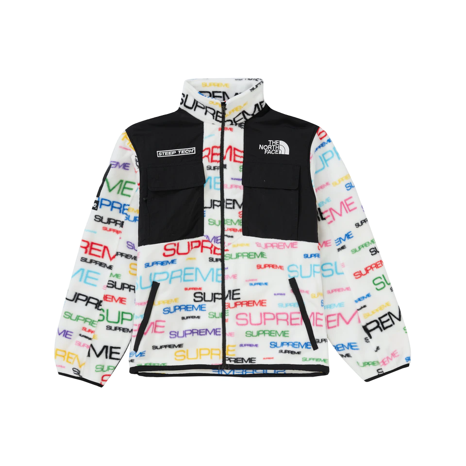Supreme x The North Face Steep Tech Fleece Jacket - White Supreme