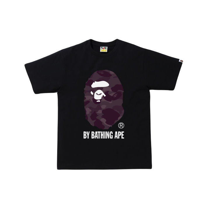 A Bathing Ape Color Camo By Bathing Ape Tee - Black/Burgundy Bape