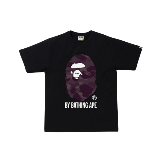 A Bathing Ape Color Camo By Bathing Ape Tee - Black/Burgundy