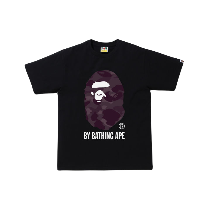 A Bathing Ape Color Camo By Bathing Ape Tee - Black/Burgundy