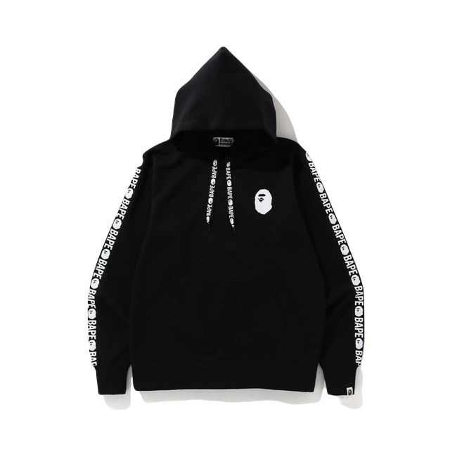 A Bathing Ape Double Knit Wide Pullover Hoodie - Black - Used Bape