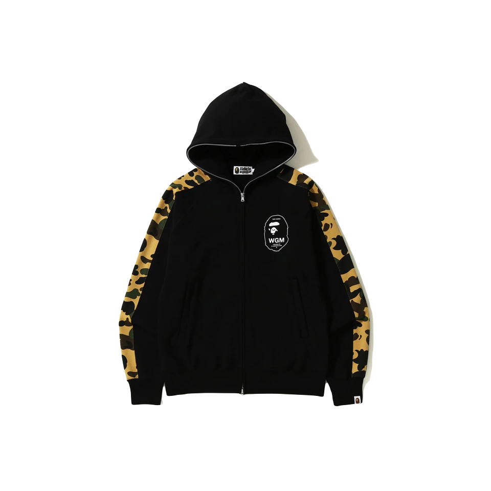 A Bathing Ape 1st Camo Line Full Zip Hoodie - Black/Yellow Camo Bape